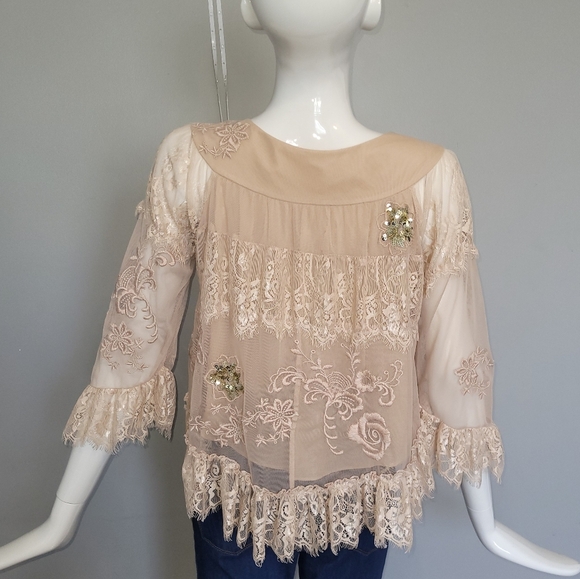 Odd Molly Anthropologie Lace Mesh Cardigan, VGUC, Size S - Picture 4 of 8
